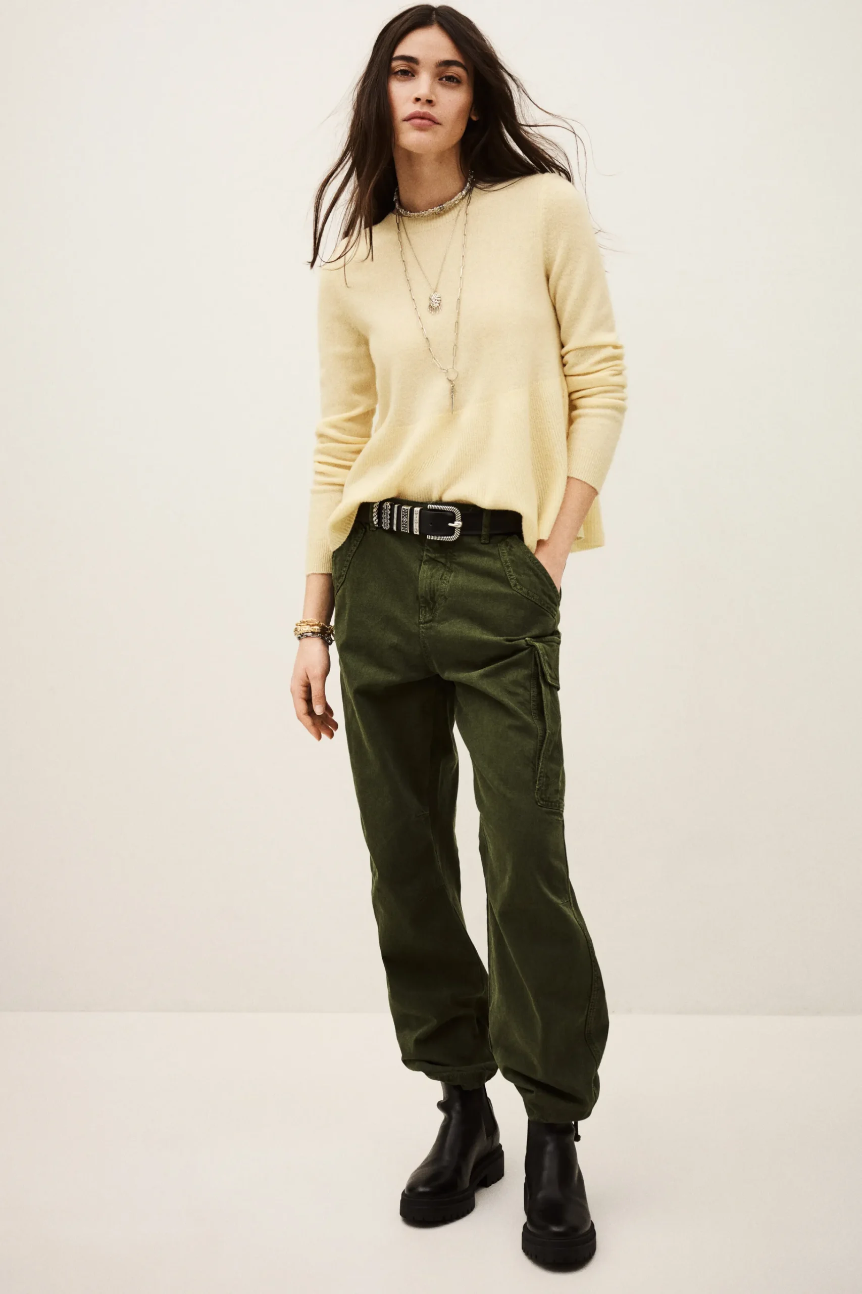 Ba&Sh SALAMA suéter de lana atemporal AMARILLO New