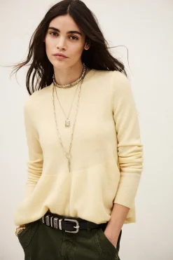 Ba&Sh SALAMA suéter de lana atemporal AMARILLO New