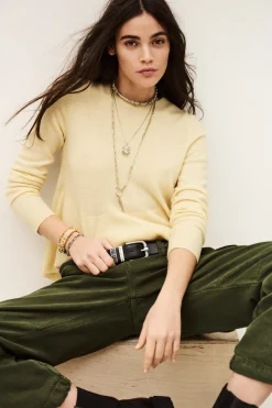Ba&Sh SALAMA suéter de lana atemporal AMARILLO New