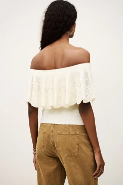 Ba&Sh SALDA top con hombros descubiertos ECRU Sale