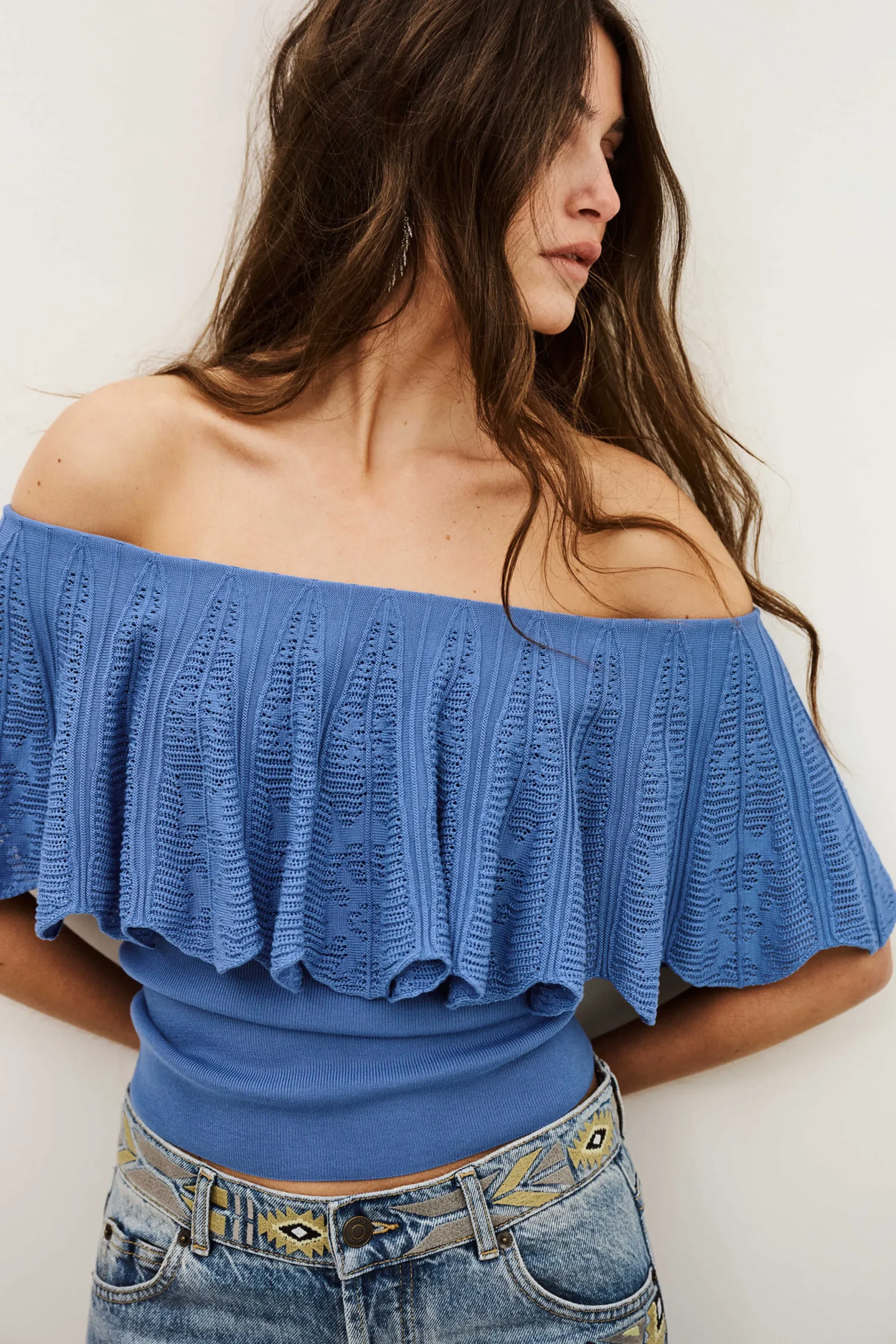Ba&Sh SALDA top con hombros descubiertos NEGRO Clearance