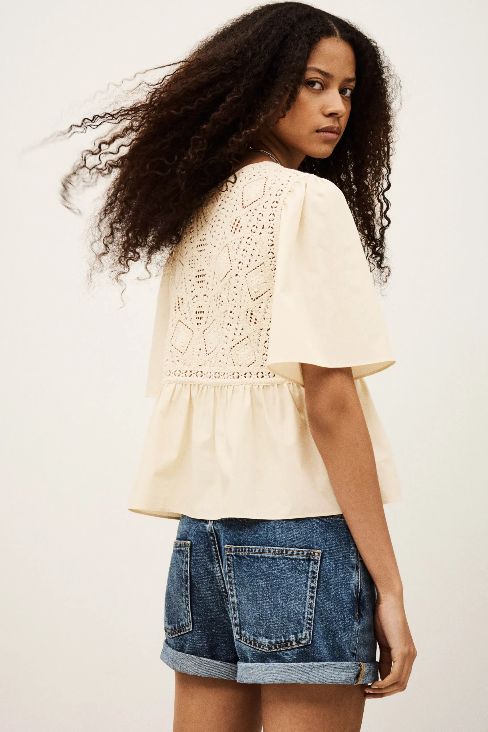 Ba&Sh SALVI blusa de manga corta ECRU Online