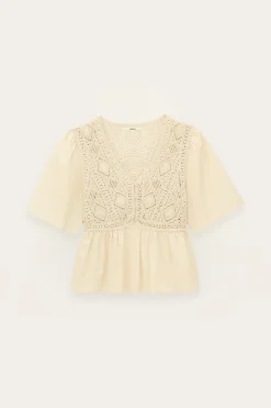 Ba&Sh SALVI blusa de manga corta ECRU Online