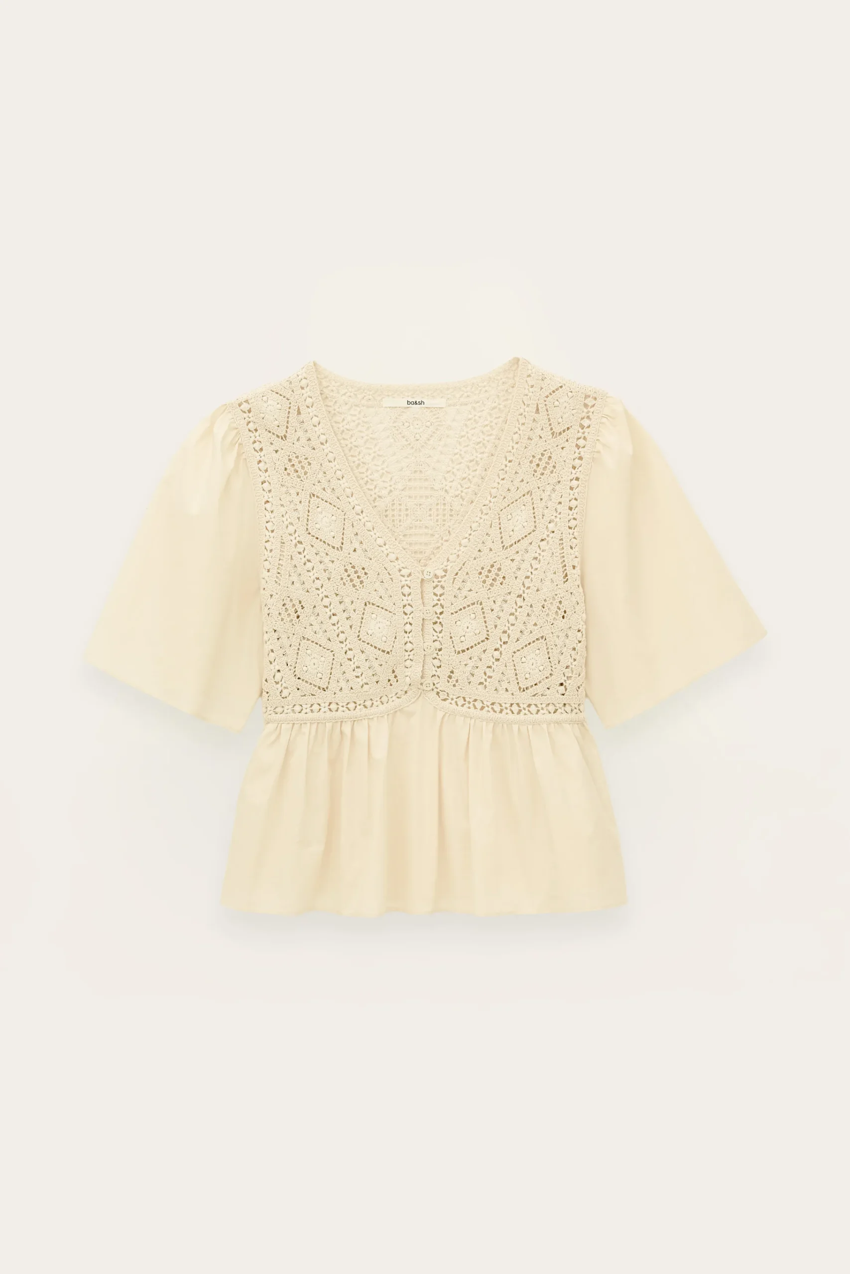 Ba&Sh SALVI blusa de manga corta ECRU Online