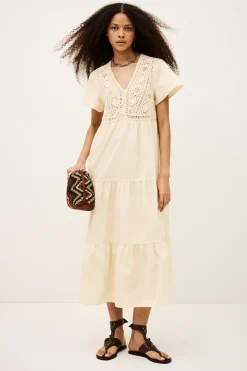 Ba&Sh SANDY vestido midi ECRU Best