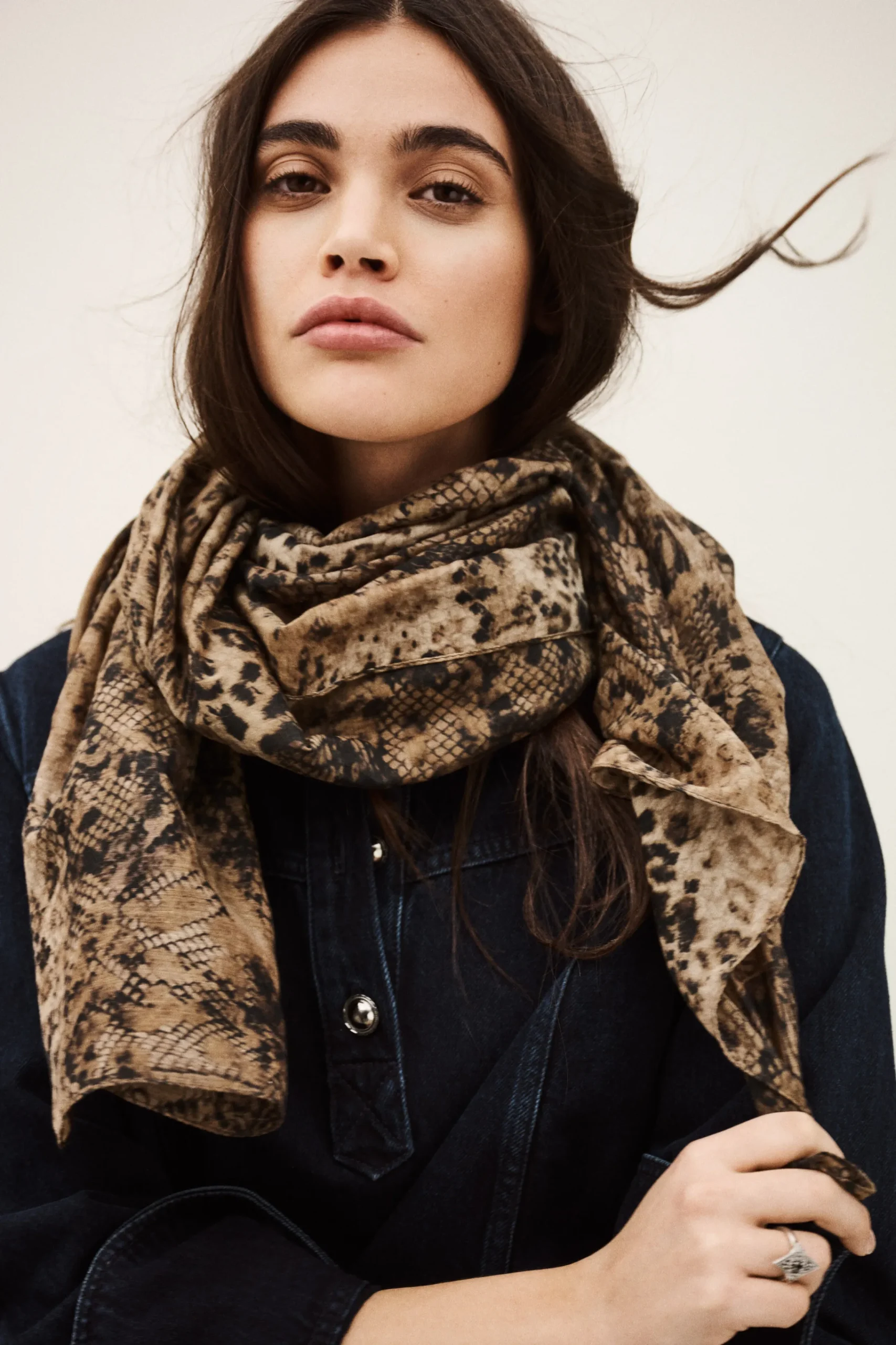 Ba&Sh SARA pañuelo con estampado animal € 130 € 91 VERDE New