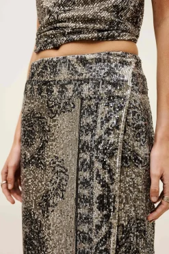 Ba&Sh SILVIA falda larga estampada NEGRO New