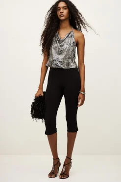 Ba&Sh SIMONA top bénitier con lentejuelas NEGRO Hot