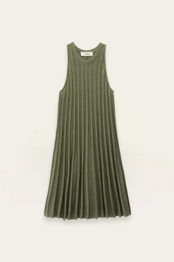 Ba&Sh SINNTA vestido punto sin mangas plisado VERDE Outlet