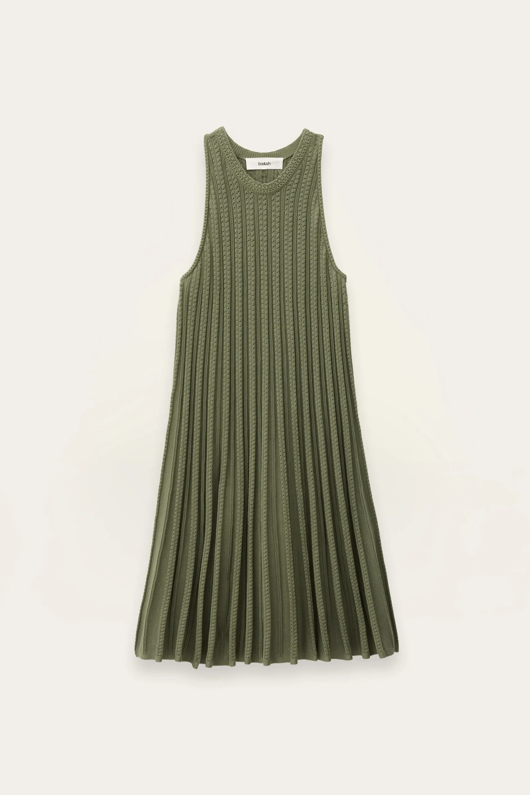 Ba&Sh SINNTA vestido punto sin mangas plisado VERDE Outlet
