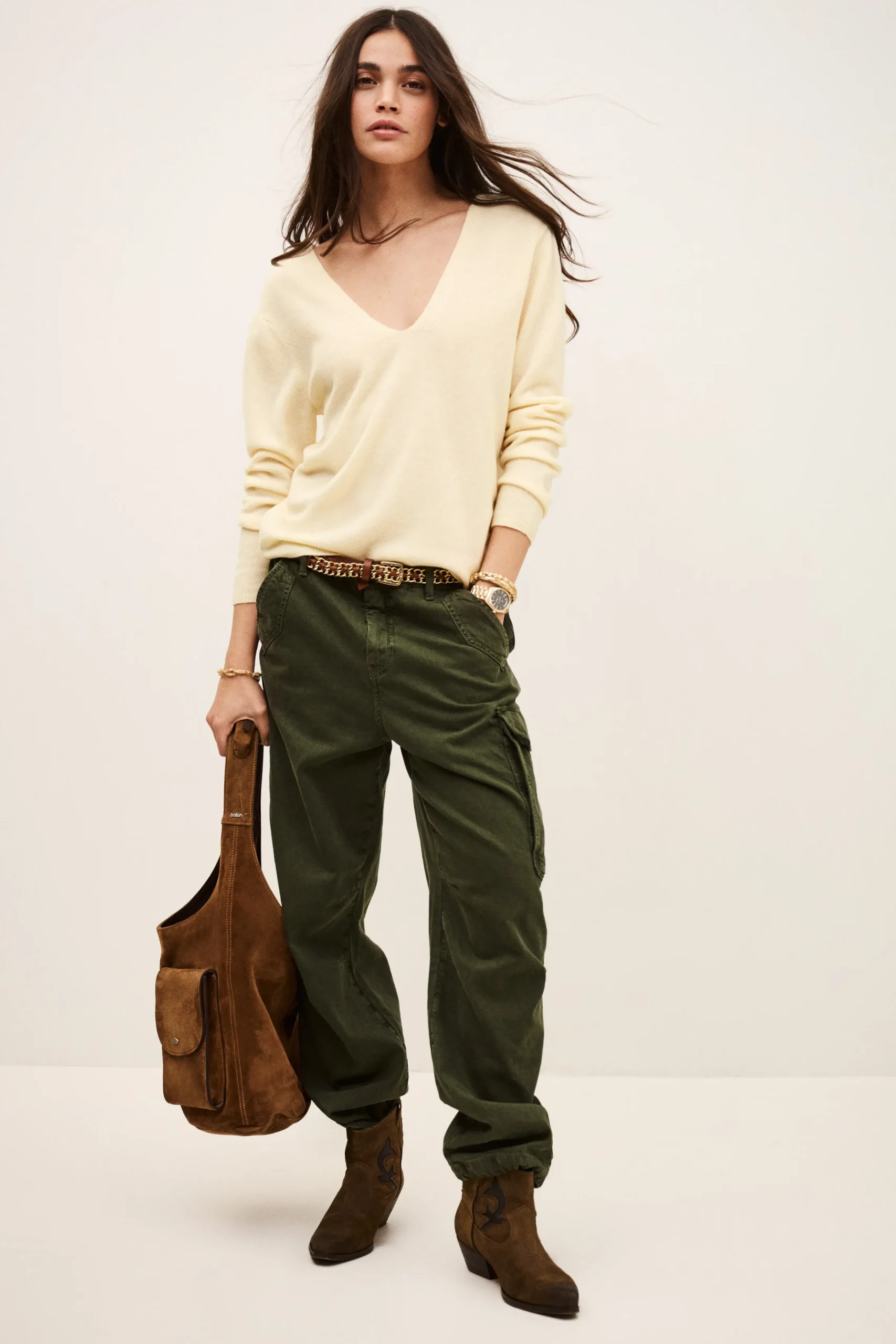 Ba&Sh SOLLENE suéter de lana atemporal AMARILLO New