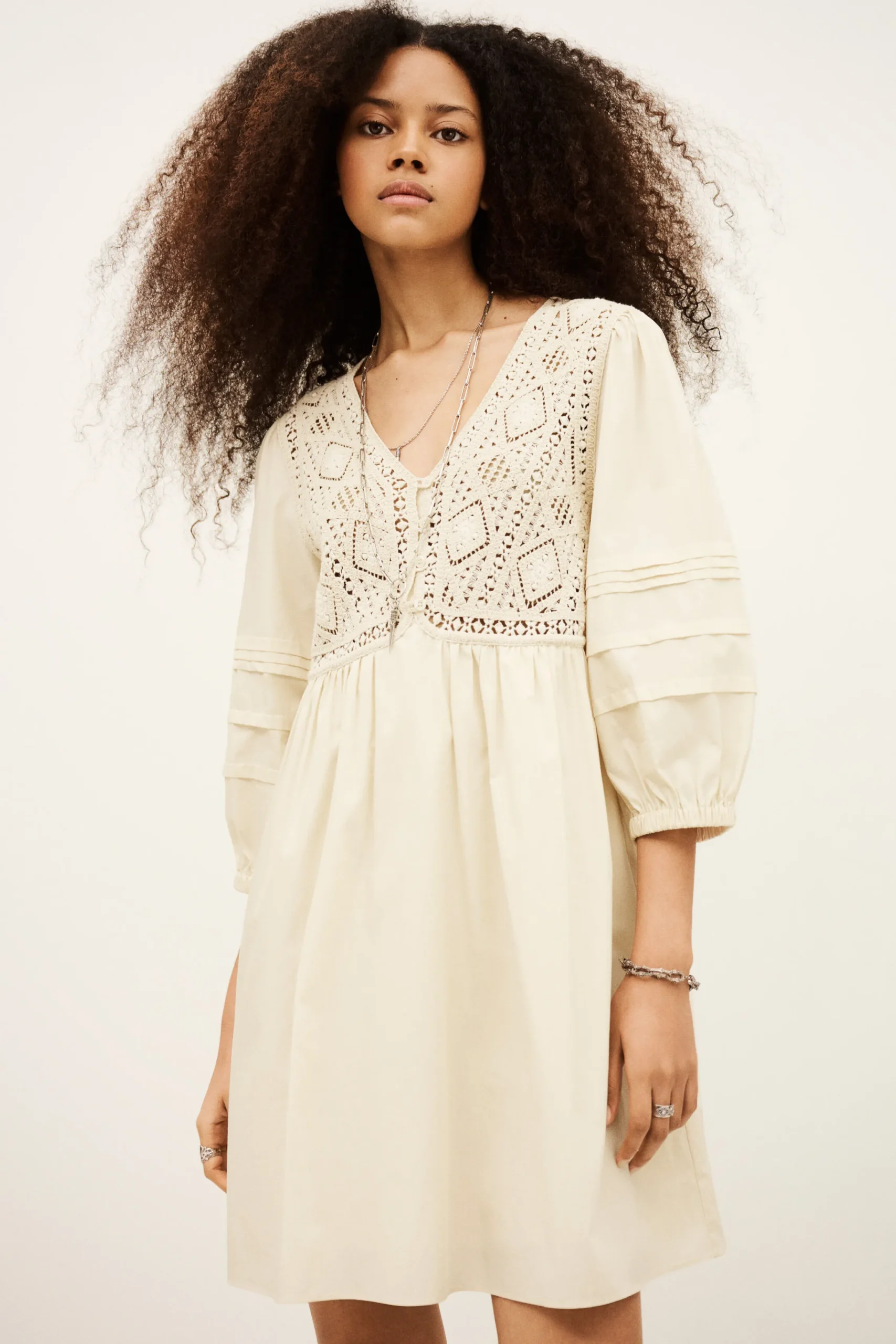 Ba&Sh SONIA vestido corto ECRU Outlet