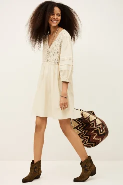 Ba&Sh SONIA vestido corto ECRU Outlet
