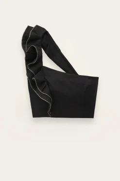 Ba&Sh SWENIA top con volantes superpuestos NEGRO Outlet