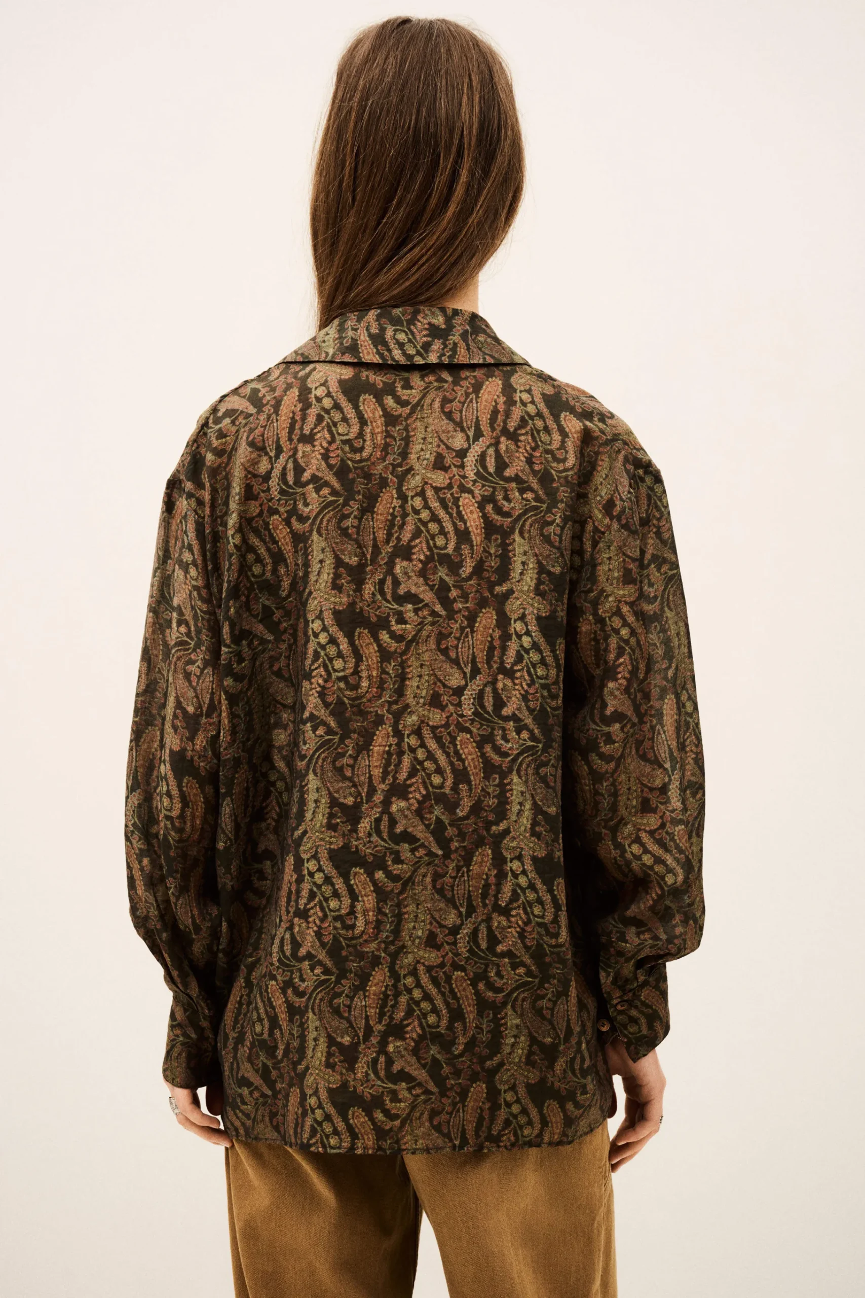 Ba&Sh TAO camisa oversize bohemia VERDE Best