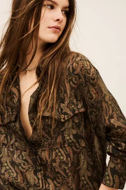 Ba&Sh TAO camisa oversize bohemia VERDE Best