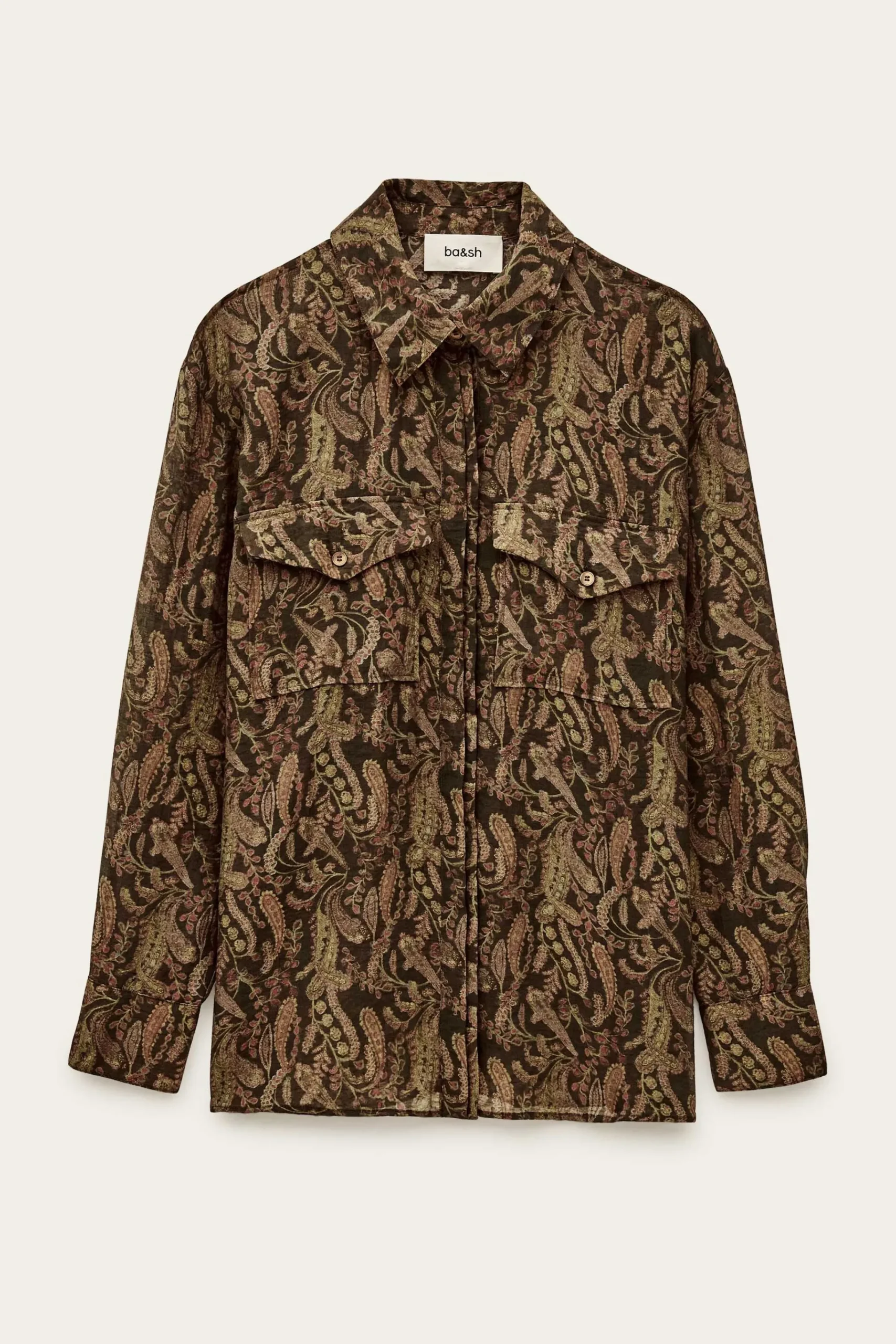 Ba&Sh TAO camisa oversize bohemia VERDE Best