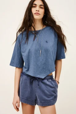Ba&Sh VANY camiseta de algodón AZUL Clearance