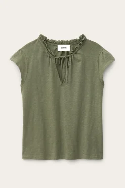 Ba&Sh VERY top con mangas de volantes VERDE Hot