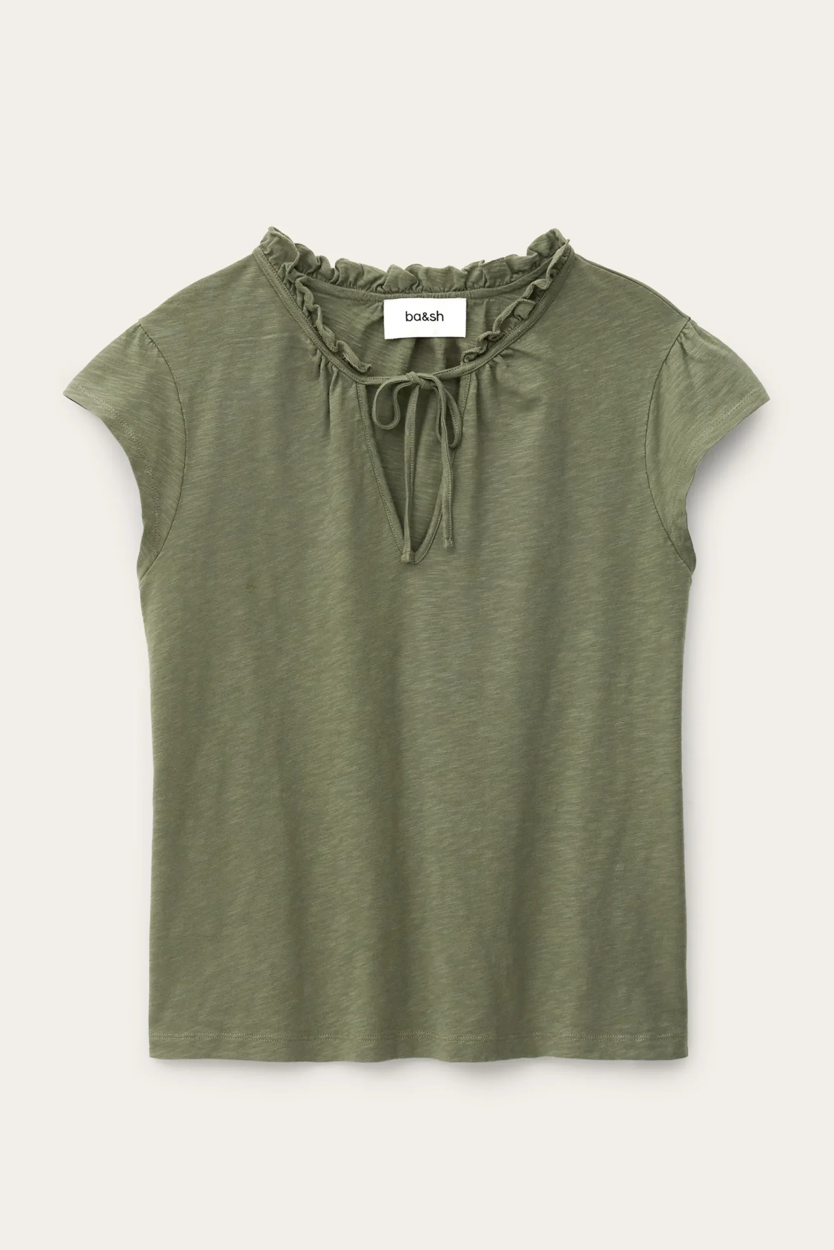 Ba&Sh VERY top con mangas de volantes VERDE Hot