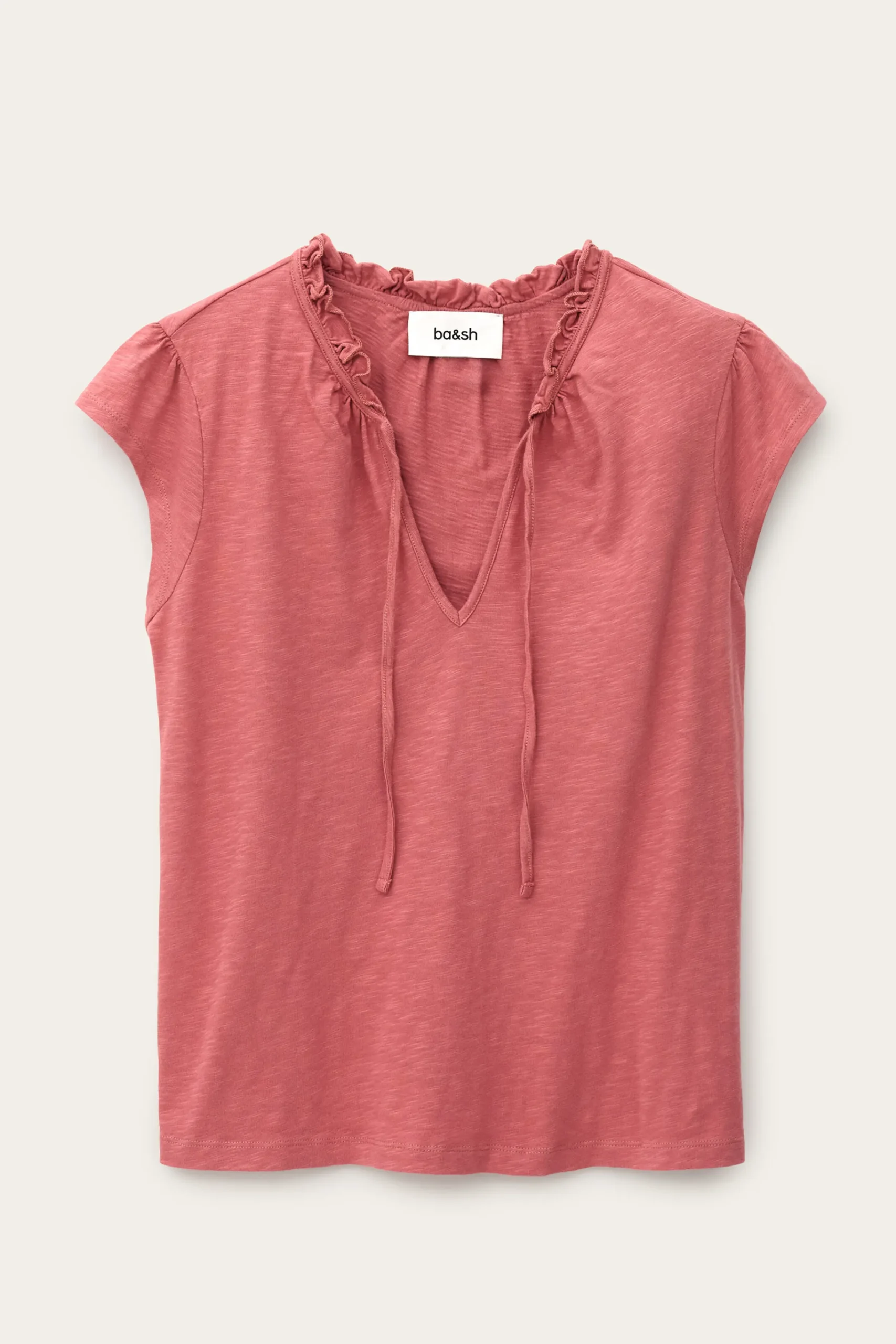 Ba&Sh VERY top con mangas de volantes PINK Clearance