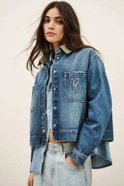 Ba&Sh VIGILIO chaqueta corta vaquera AZUL Outlet