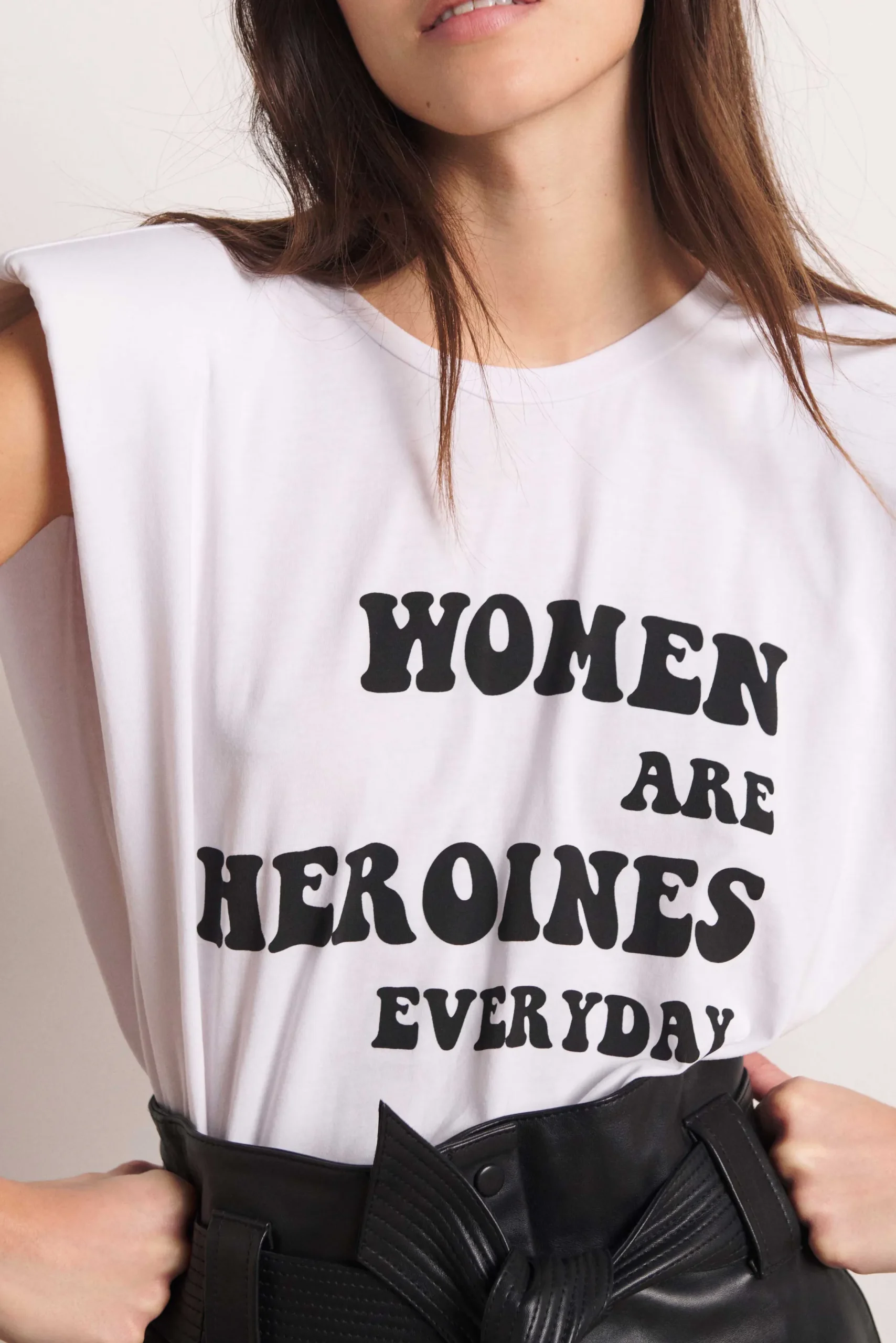 Ba&Sh WOMAN camiseta con mensaje BLANCO Outlet