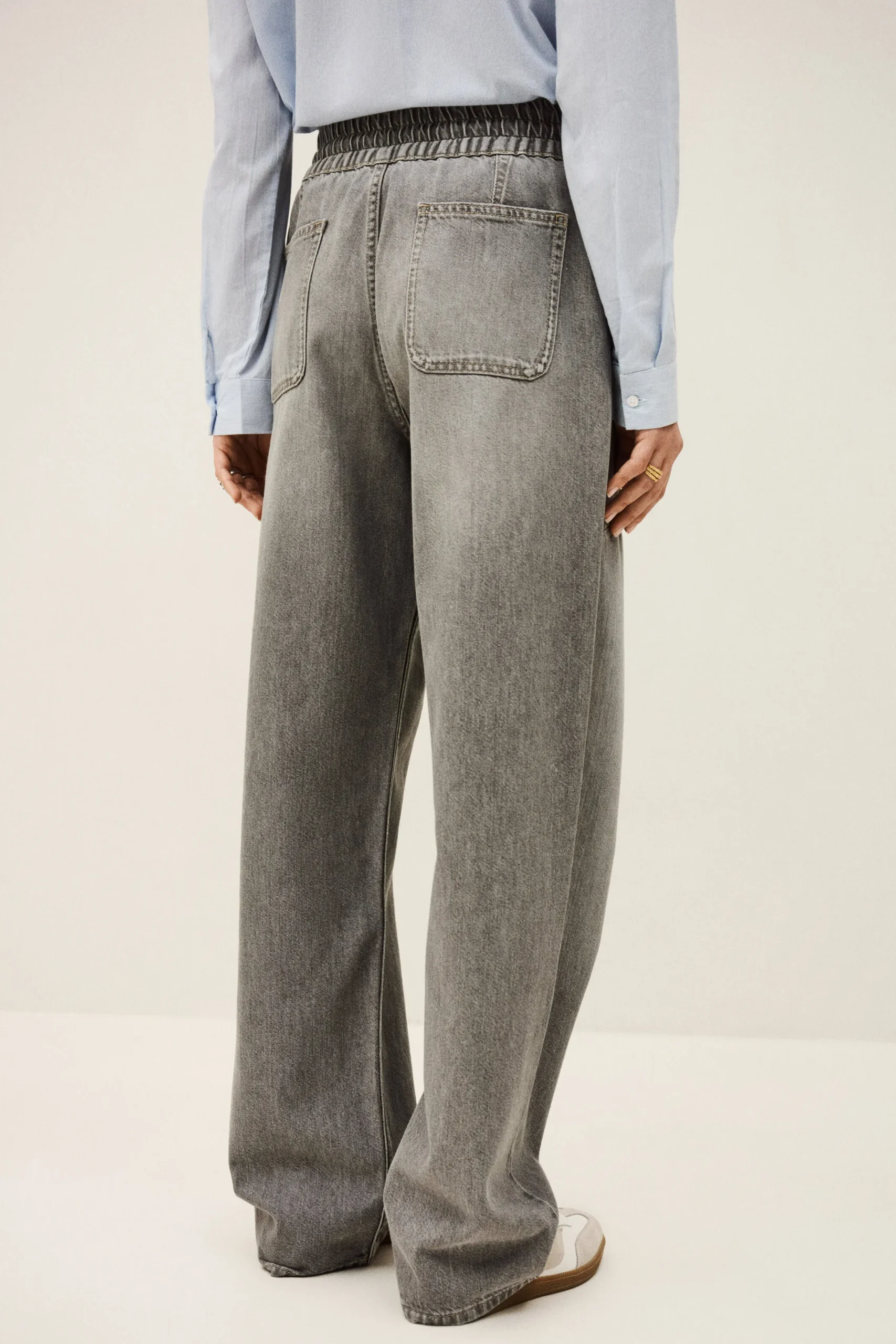 Ba&Sh YIMA pantalón ancho acampanado € 185 GRIS Sale