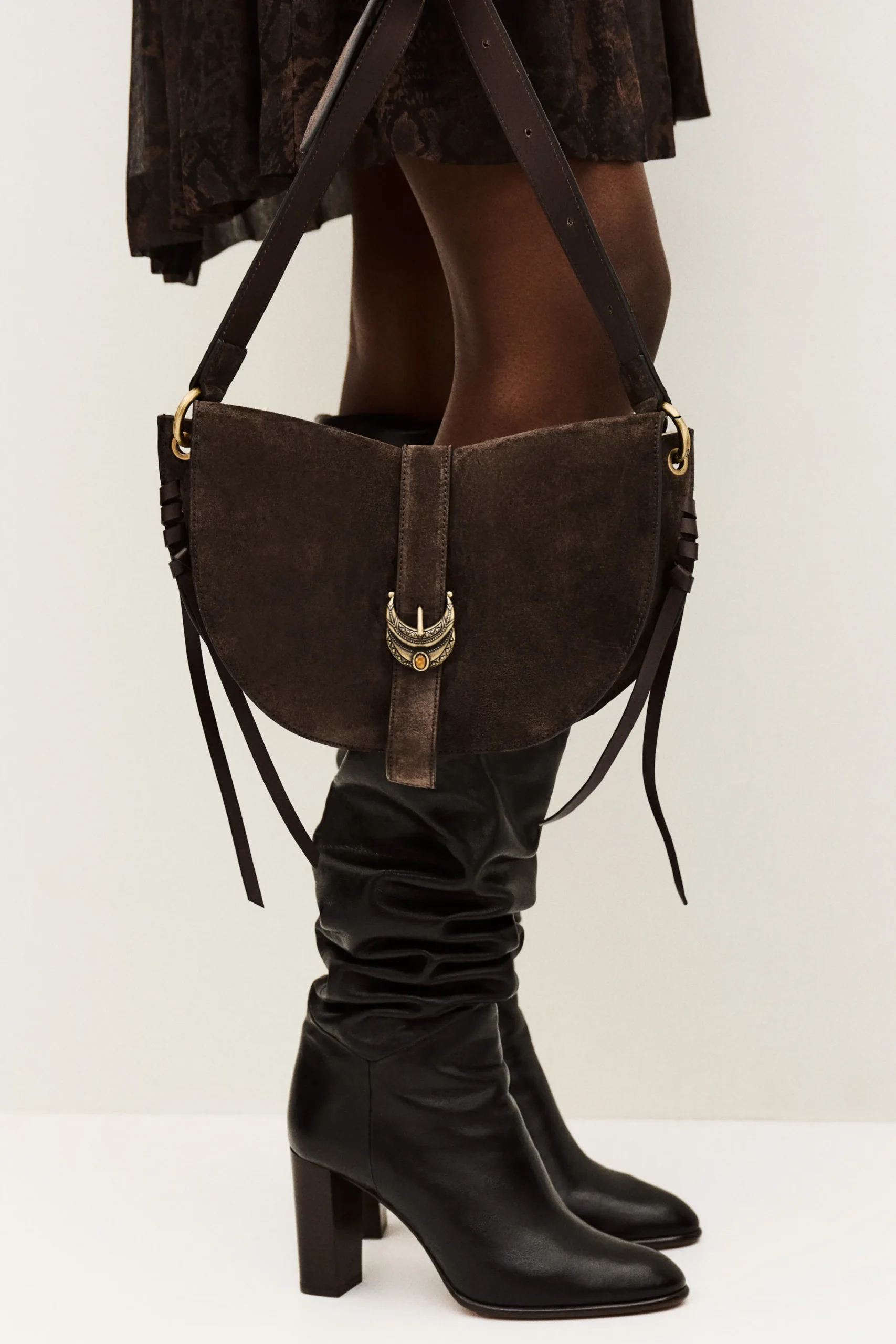 Ba&Sh YOUYOU bolso de cuero MARRON Hot