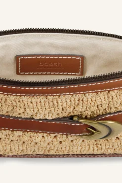 Ba&Sh YOUYOU bolso de mano de rafia trenzada MARRON New