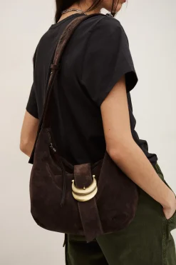 Ba&Sh YOUYOU bolso hobo de ante MARRON New