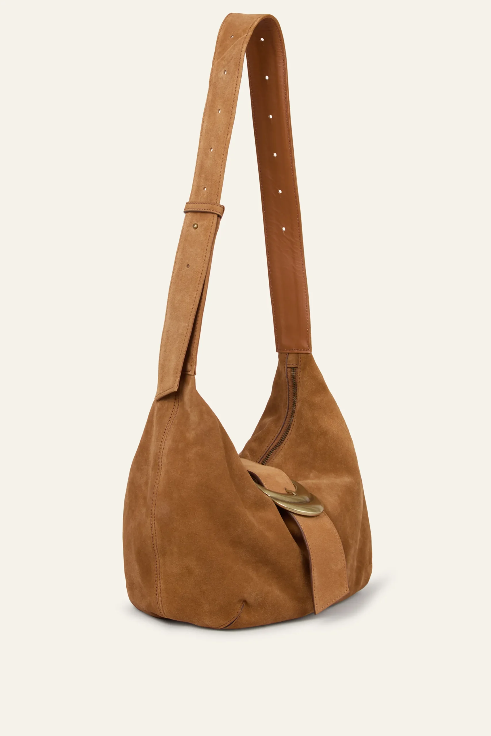 Ba&Sh YOUYOU bolso hobo de ante MARRON Outlet