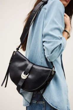 Ba&Sh YOUYOU bolso saddle de cuero AZUL Online