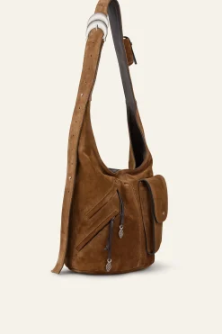 Ba&Sh YOUYOU bolso tipo saco con múltiples bolsillos MARRON Discount