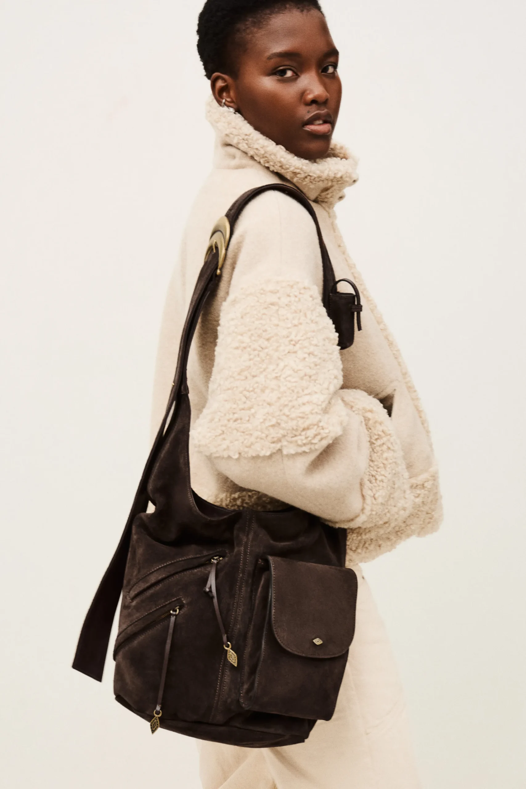 Ba&Sh YOUYOU bolso tipo saco con múltiples bolsillos MARRON Clearance