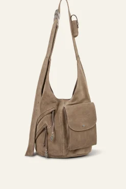 Ba&Sh YOUYOU bolso tipo saco de ante GRIS Online