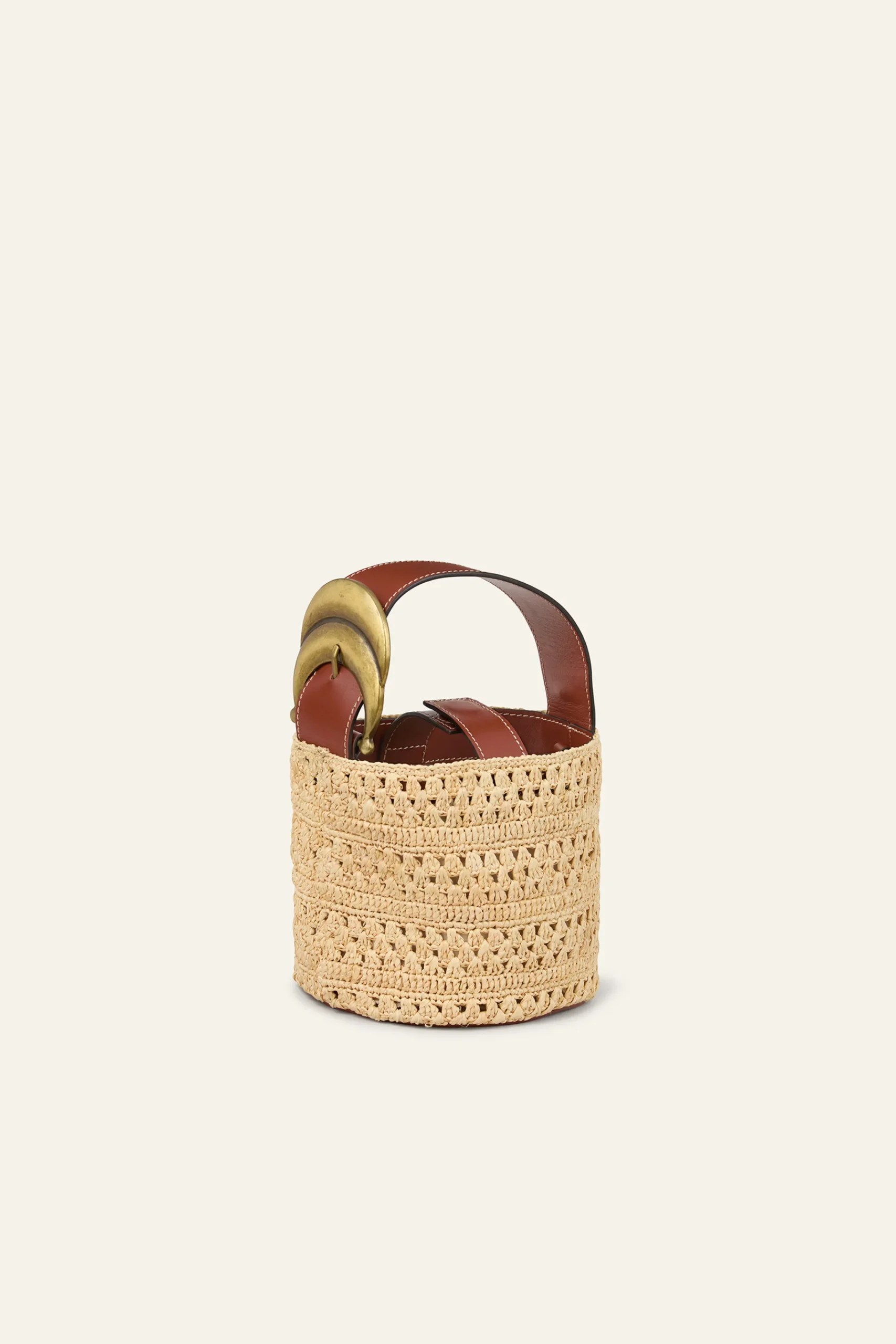 Ba&Sh YOUYOU bolso tipo saco mini de rafia MARRON Discount