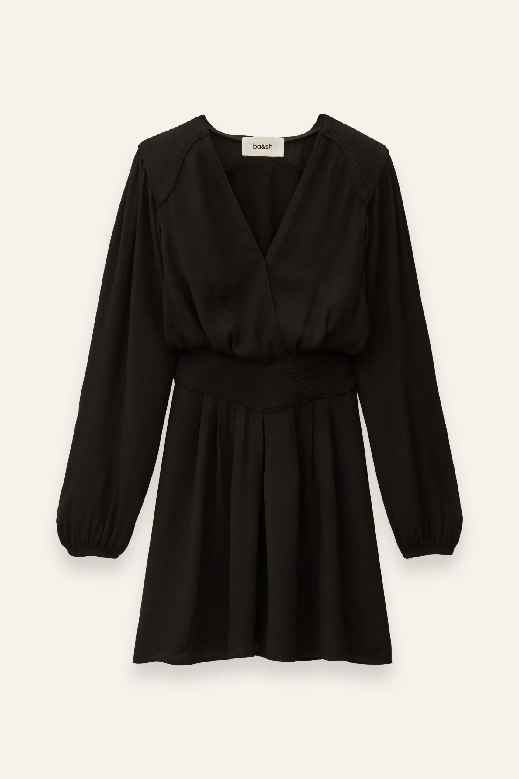 Ba&Sh ALANA vestido corto cruzado NEGRO New