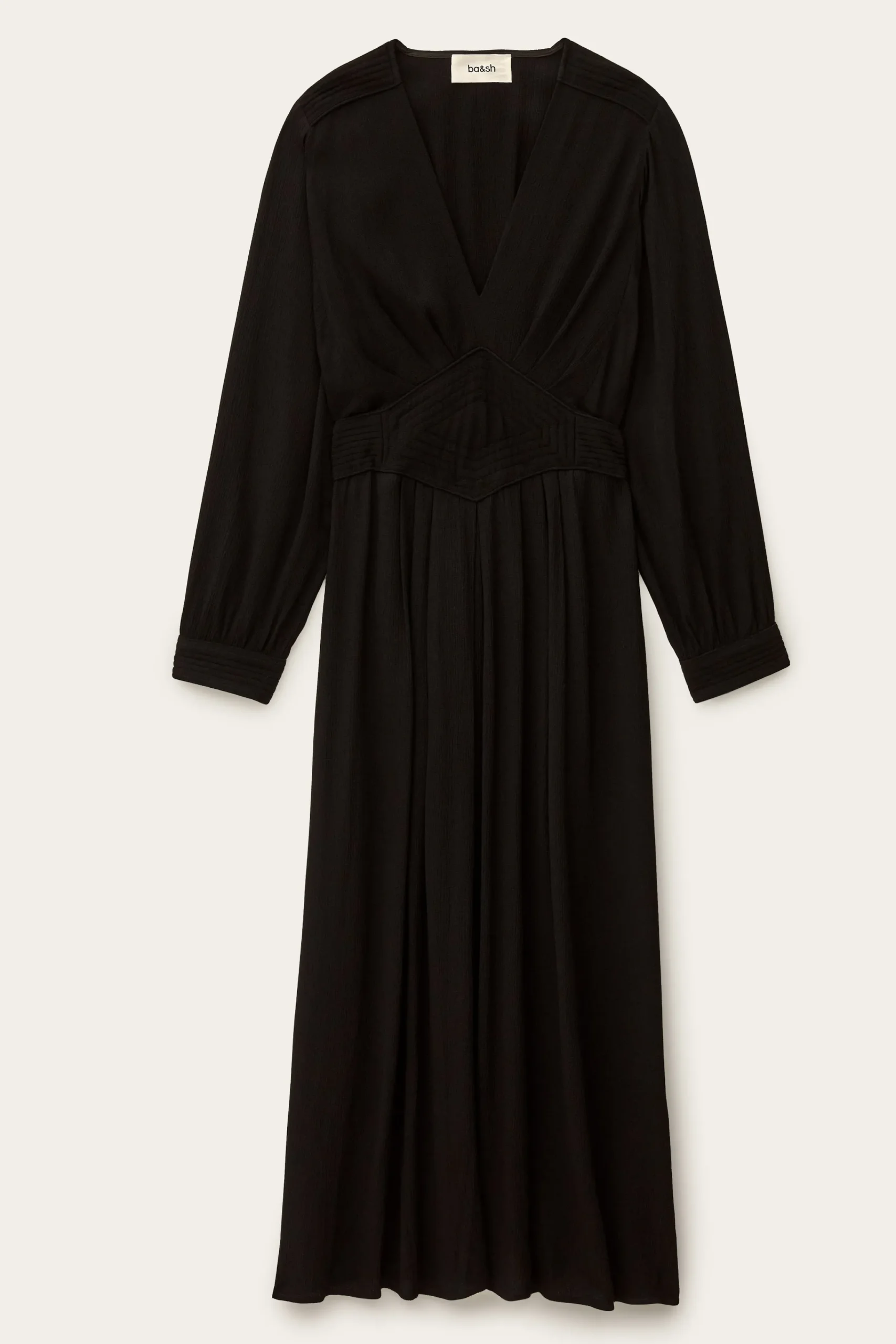 Ba&Sh AMBRA vestido midi elegante NEGRO Clearance