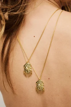 Ba&Sh ANOUCHKA collar con colgante de circonita ORO Clearance