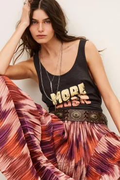 Ba&Sh ARIETTE falda midi plisada NARANJA Sale