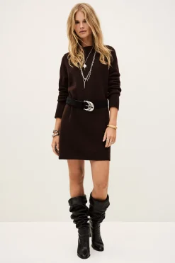 Ba&Sh ATES vestido tipo suéter de punto MARRON Best