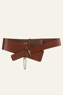 Ba&Sh BAINA cinturón de cuero € 185 MARRON New