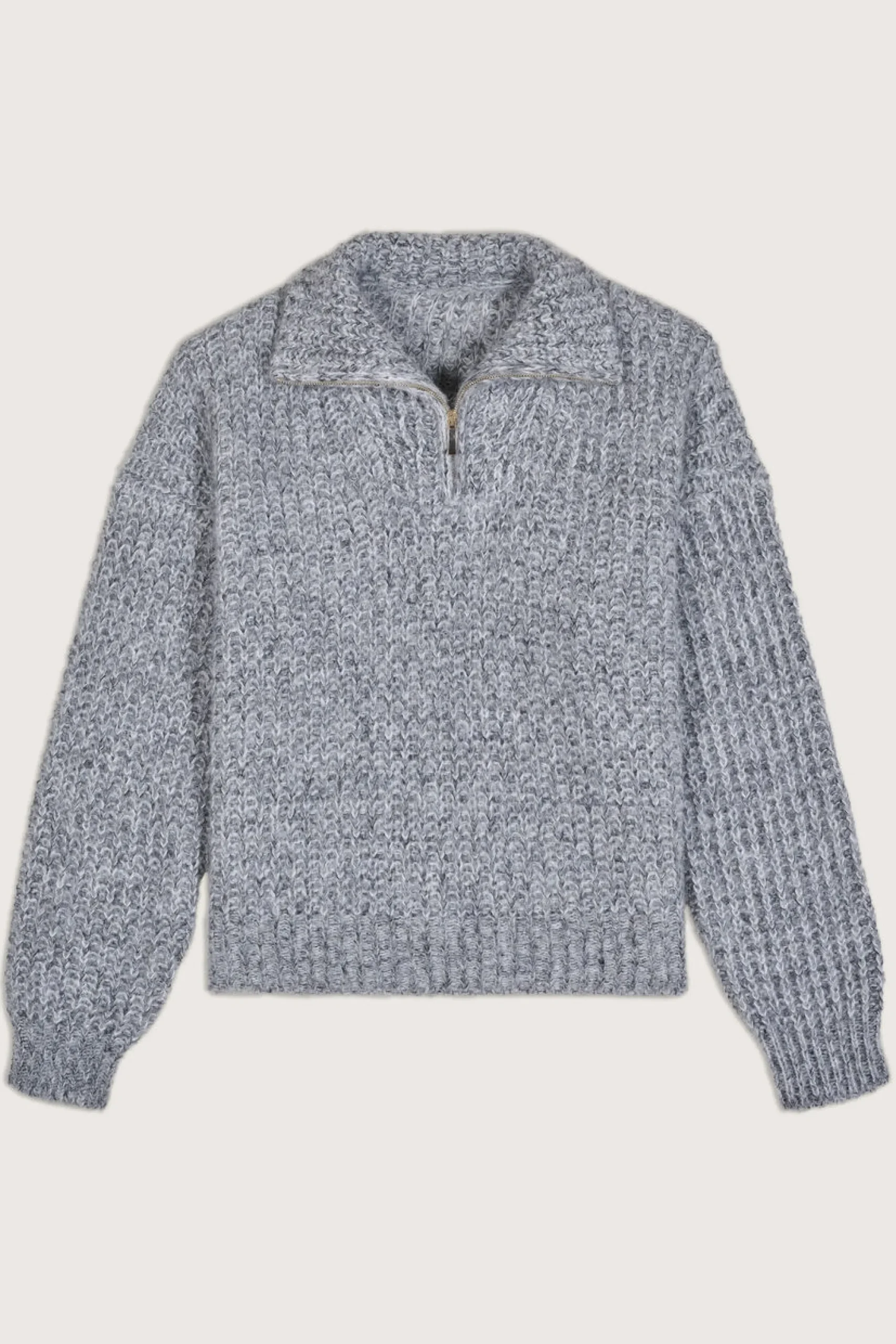 Ba&Sh BALTAN suéter con cuello camionero GRIS Clearance