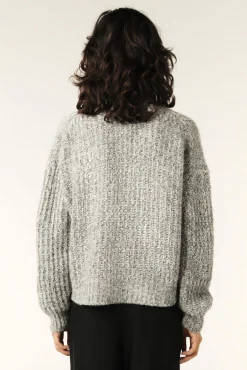 Ba&Sh BALTAN suéter con cuello camionero GRIS Clearance