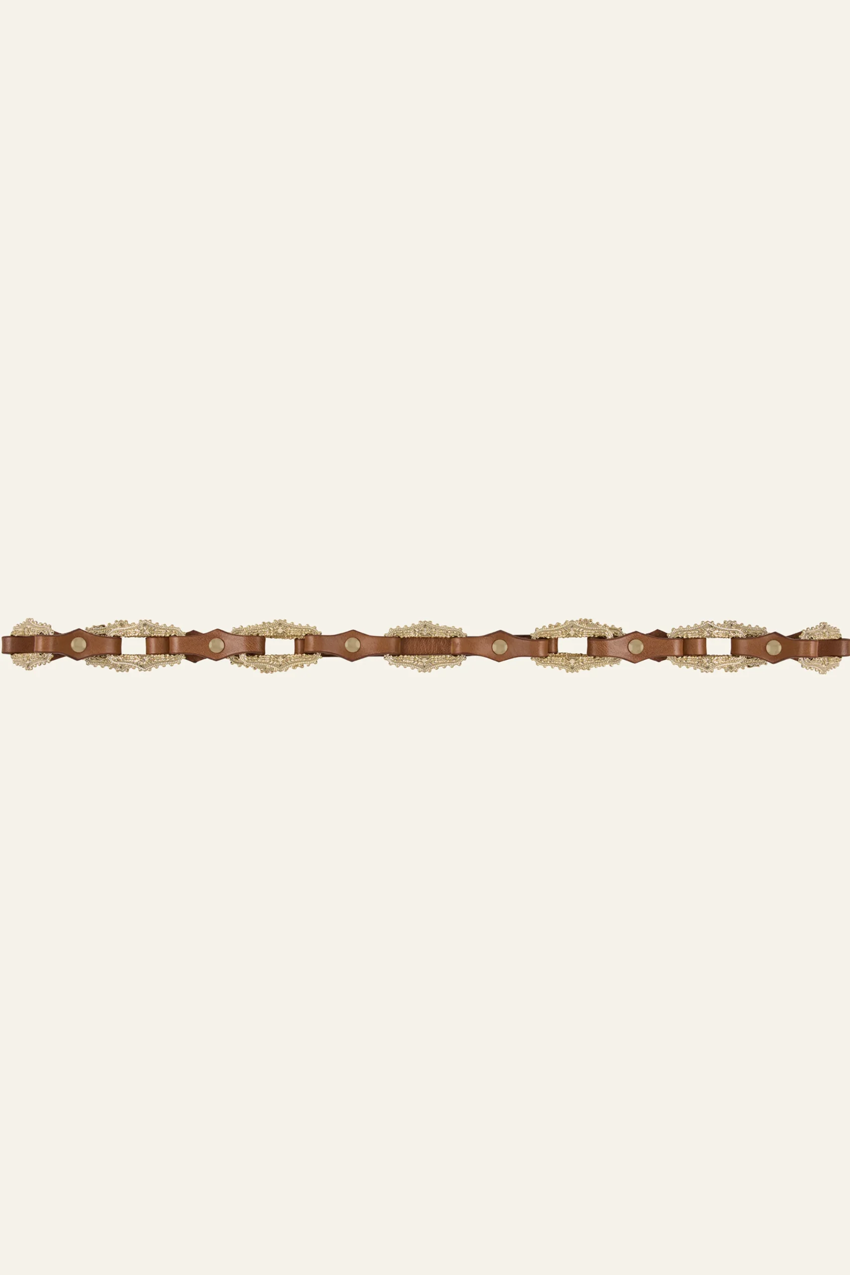 Ba&Sh BAPTISTE cinturón de cuero con joyas € 135 MARRON Clearance