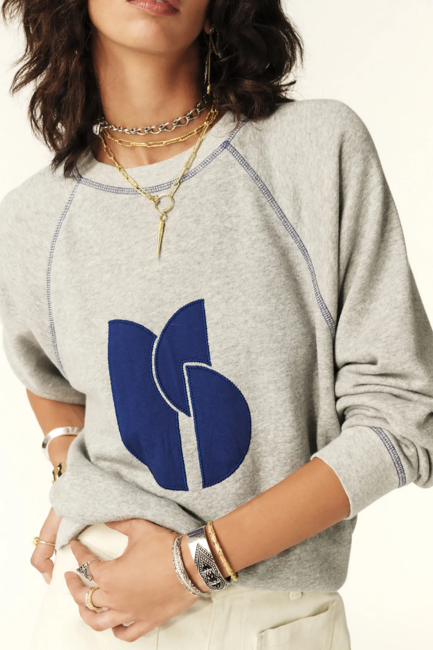 Ba&Sh BART sudadera suelta GRIS Best