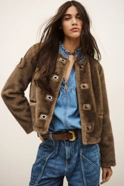 Ba&Sh BASIL chaqueta recta GRIS Sale