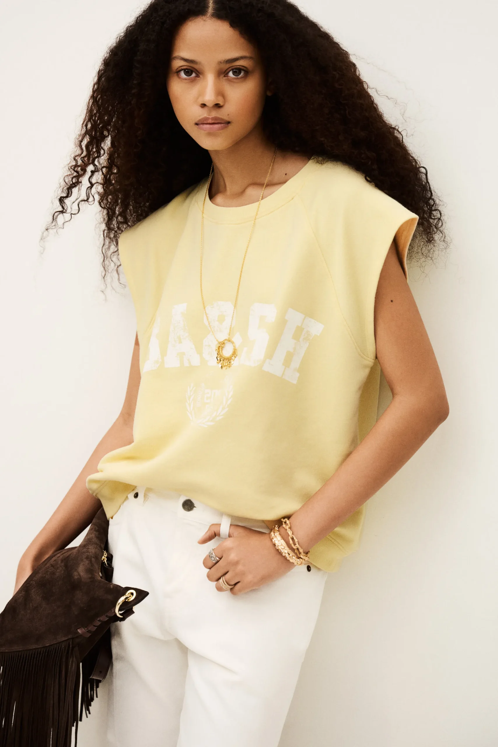 Ba&Sh BEATA sudadera sin mangas AMARILLO Online