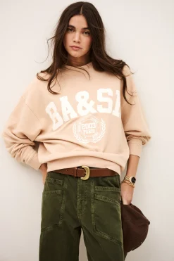Ba&Sh BENJAMIN sudadera de algodón estampada BEIGE Best